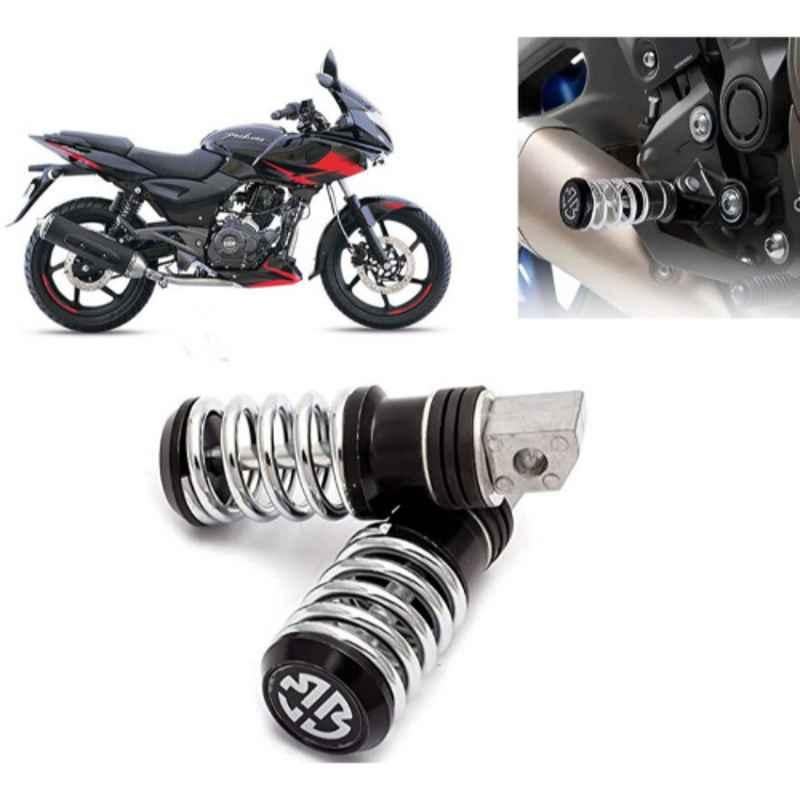 Auto Pearl 2 Pcs Steel Black Foot Rest Spring Coiled Set for Pulsar 220F