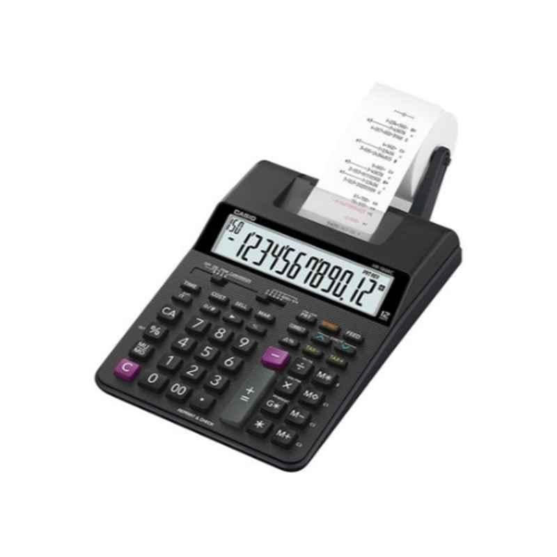 Casio HR100RC 295x165x64.6mm Black 12 Digit Print & Check Calculator