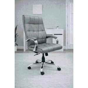 RM HOME Kevin PU Leather Medium Back Grey Executive Chair