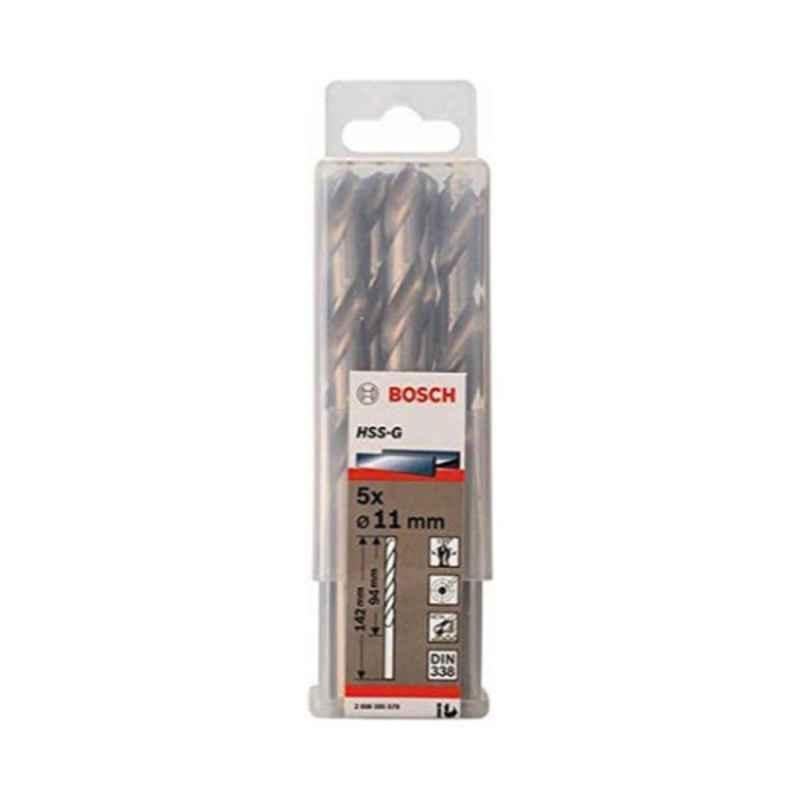 Bosch 5Pcs 11mm HSS Silver Drill Bit Set, 2608595079