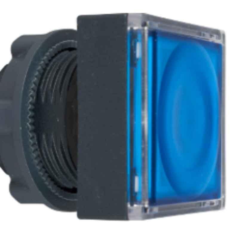Schneider Harmony 22mm Blue Square Flush Spring Return Illuminated Head Push Button for Integral Led, ZB5CW363