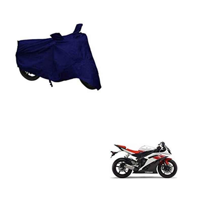 Kozdiko Polyester Matty Blue Dust & Waterproof Bike Body Cover with Mirror Pocket for Yamaha YZF R15