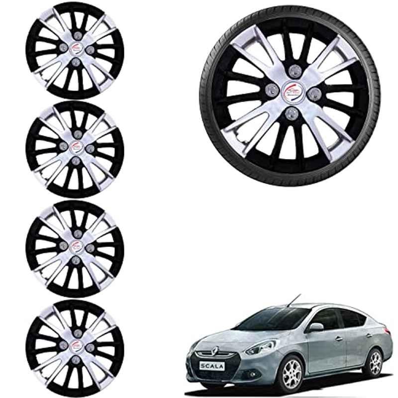 Auto Pearl 4 Pcs 14 inch ABS Black & Grey Car Wheel Cover Set for Renault Scala RXE