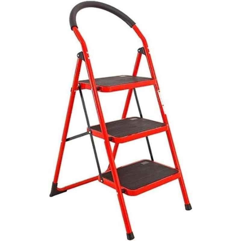 Robustline 3 Steps Aluminum Red Multi Purpose Ladder