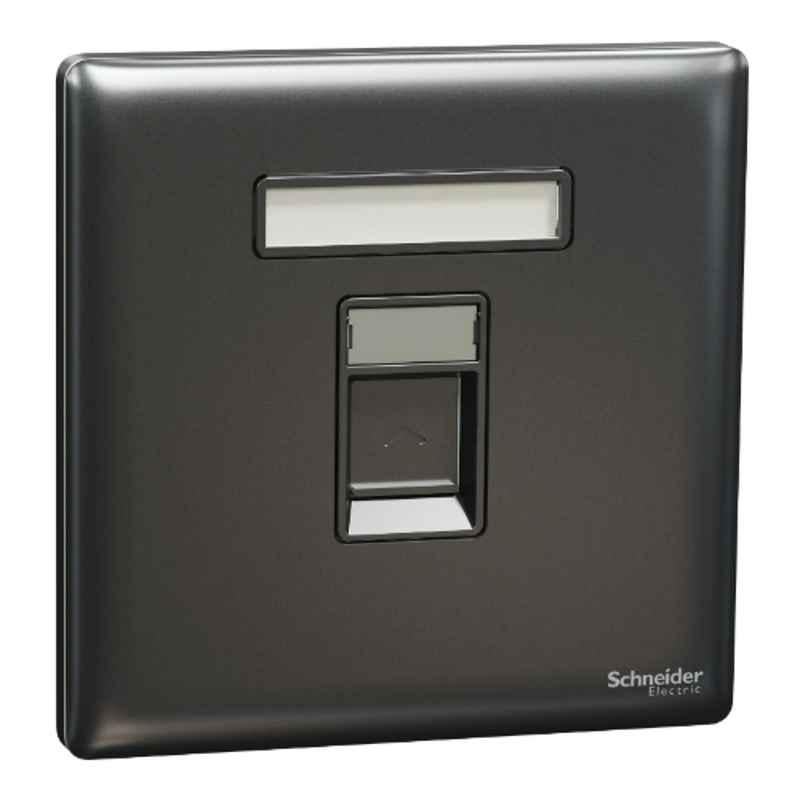 Schneider Electric Unica X 1M RJ45 Cat6 Dark Grey Shuttered Data Socket, NUX31RJ6_DG