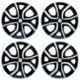 Prigan 4 Pcs 14 inch Black & Silver Press Fitting Wheel Cover Set for Mahindra KUV 100