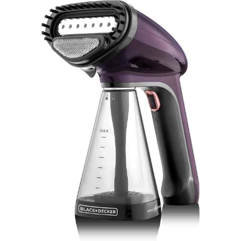 Black & Decker 1500W Dark Purple Portable Garment Steamer with Universal Bottle Adaptor, HST1500-B5