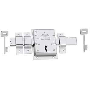 Ojass 25x12.5cm 10 Chal 3 Lever Alloy Steel Silver Zigzag Main Gate Lock with 2 CP Key, ZIGZAG01