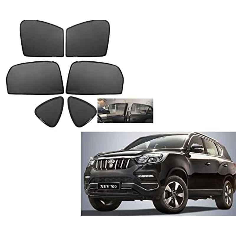 Kozdiko 4 Pcs Mesh Black Non-Magnetic Car Sun Shade Set for Mahindra XUV 700 (Alturas G4)