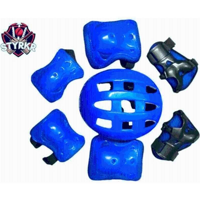 STYRKR Plastic & EVA Foam Blue Protective Skating/Cycling Guard Kit | Multi Sport Gear for Kids 14 Cycling KitKIT-786