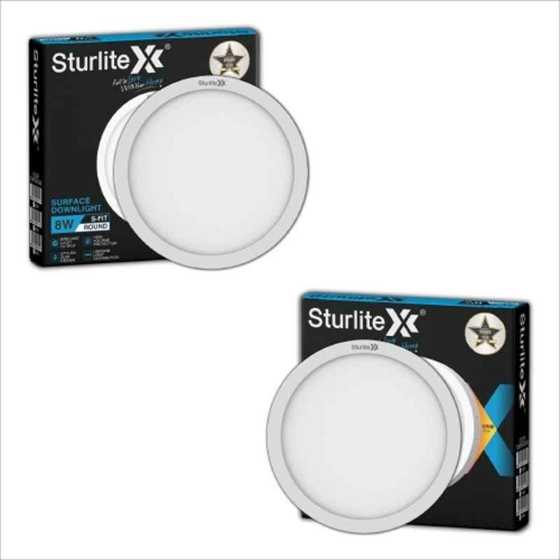 Sturlite S-FIT 8W 640lm Cool White Round LED Surface Light (Pack of 2)