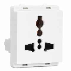 Schneider Electric Livia 13A 3 Pin 2 Module White Socket Outlet with Shutter, P2010
