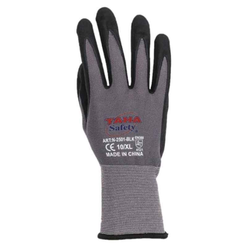 Taha Safety Spandex Black Gloves, N2501, Size:XL