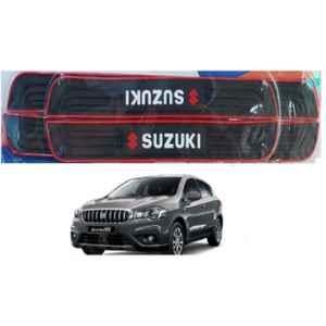 SureStrive 4 Pcs PVC & Rubber Black Car Door Sill Plate Set for Maruti Suzuki Scross All Model