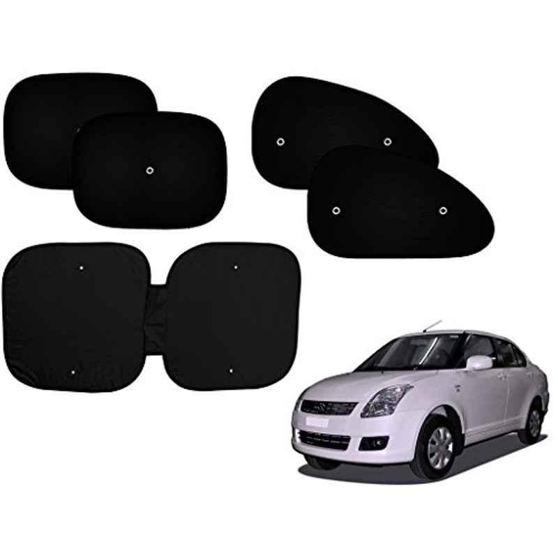 Auto Pearl 5 Pcs PVC & Mesh Black Window & Front Sun Shade Set for Maruti Suzuki Old Swift Dzire
