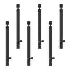 Atom 12 inch Aluminium Black Finish Heavy Duty Joint-Less Tower Bolt, TB002-12 inch-BLK-106 (Pack of 6)