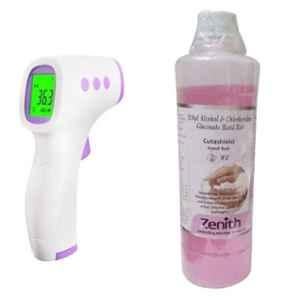 Yobekan KV-11 Infrared Non-Contact Thermometer with Cutashield 500ml Hand Rub