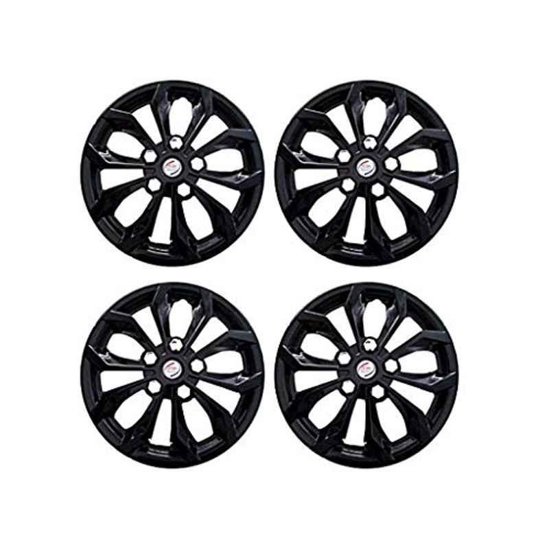 Auto Pearl 4 Pcs 15 inch ABS & Plastic Black Press Type Fitting Car Wheel Cover Set for Honda Mobilio