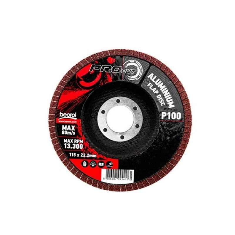 Beorol 4.4x4.4x0.3 inch 100 Grit Aluminum Multicolor Flap Disc