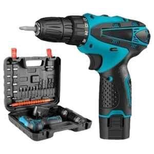 XTOOLS CD-12V 13mm Cordless Screwdriver Drill Machine with 2 Batteries & Accessories