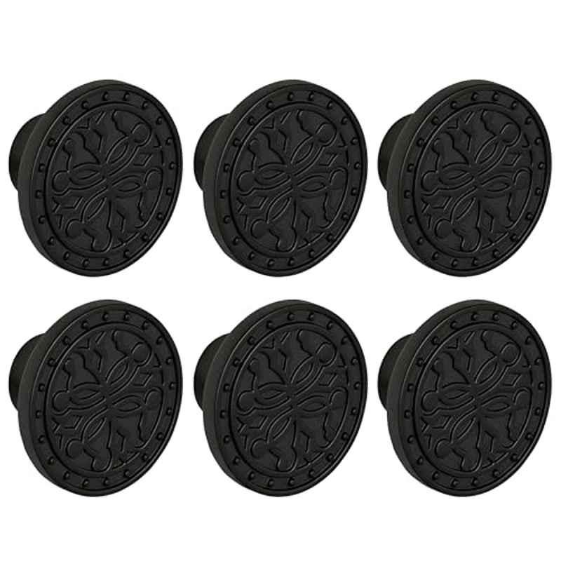 Plantex Knobs for Drawer/Round Drawer Knobs/Knobs for Cabinets/Pull-Push Knobs for Kitchen/Bedroom Drawer (Pack of 6) DTK-301, Black