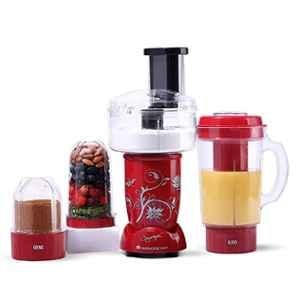 Wonderchef Nutri-Blend Compact 400W Plastic Red Mixer Grinder with 4 Jars, 63153393