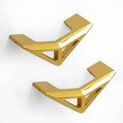 Plantex Knobs for Drawers/Drawer Knobs/Triangle Knob for Cabinets/Drawer Handle/Pull-Push Knob for Kitchen/Bedroom Drawers (Pack of 2) Gold