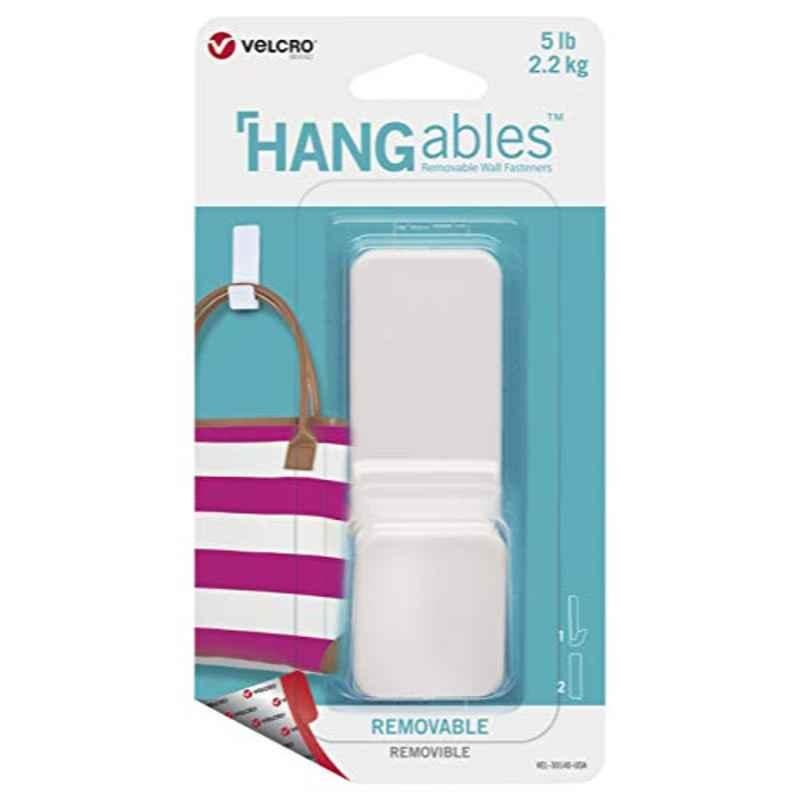 Velcro VEL-30140 5 lb White Hangables Removable Wall Hook, Size: Large