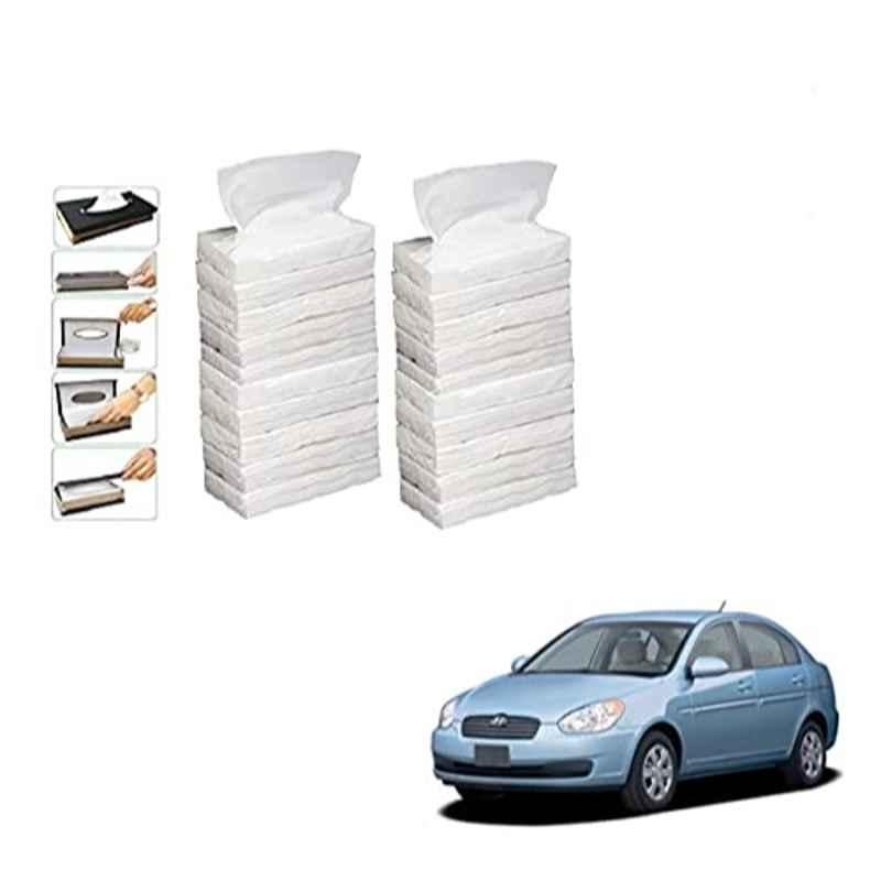 Kozdiko 100 Pulls Dispenser Box Refiller Tissue Paper with 200 Sheets for Hyundai Old Verna (Pack of 20)