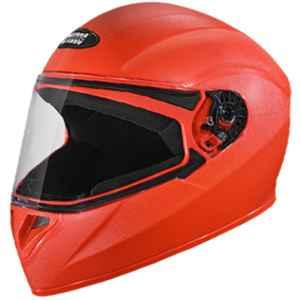 fluorescent orange motorcycle helmet