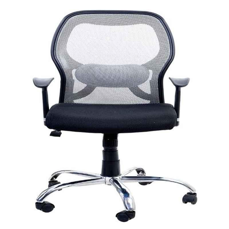 Regent Matrix Net & Metal Low Back Black & Grey Mesh Chair