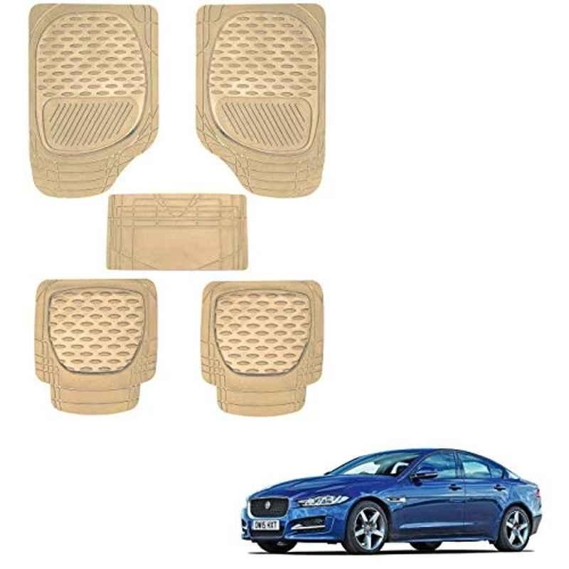 Kozdiko 6255 5 Pcs Rubber & PVC Beige Car Foot Mat Set for Jaguar XJ-Type