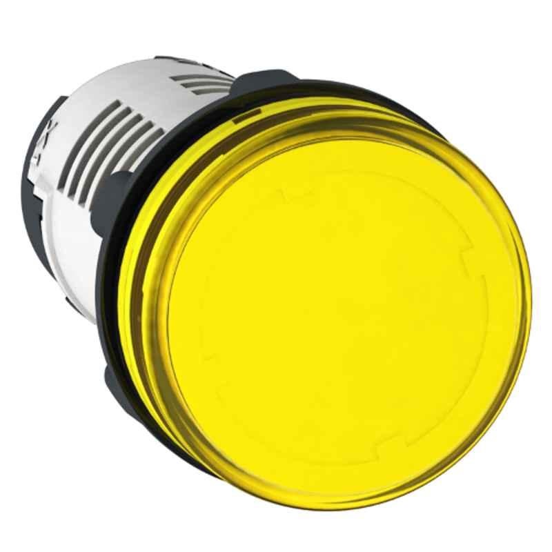 Schneider Electric Harmony XB7 22mm 230-240V Yellow LED Round Pilot Light with Smooth Lens (Except Clear Colour), XB7EV05MPN