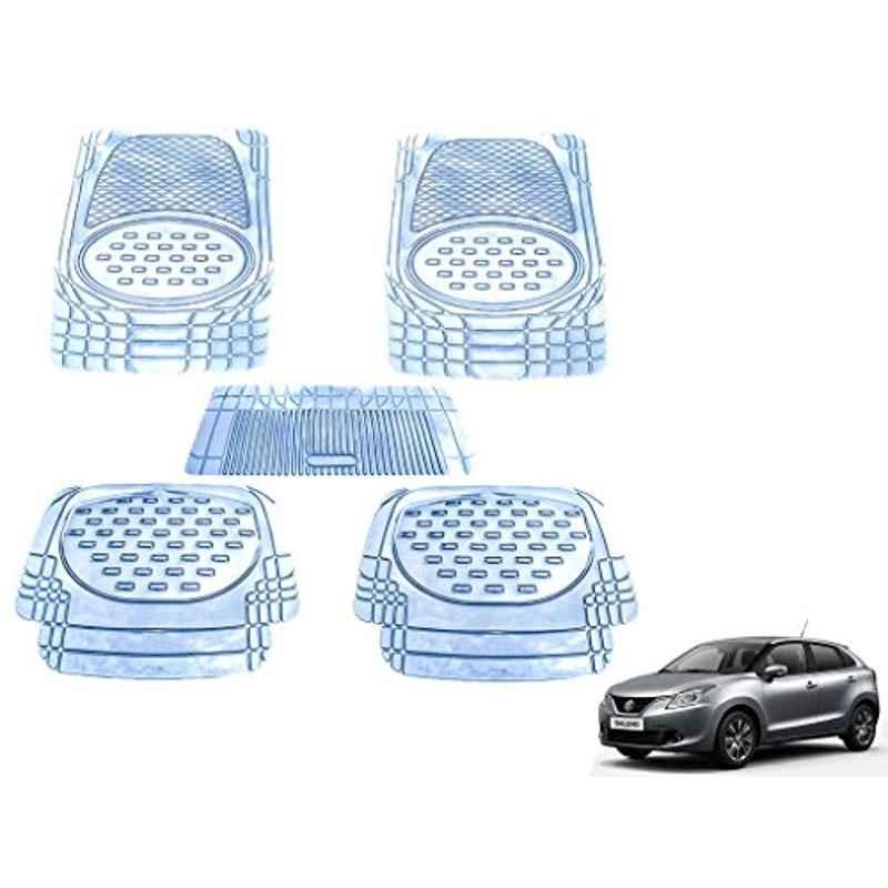 Kozdiko 5 Pcs 6605 PVC & Rubber Clear Car Foot Mat Set for Maruti Baleno