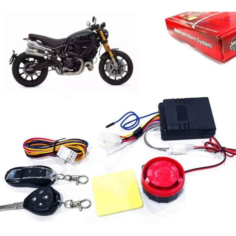 Auto Pearl 12V Black Two-Way Anti Theft Motorcycle Alarm Kit with 2 Pcs Remote for Scrambler 1100