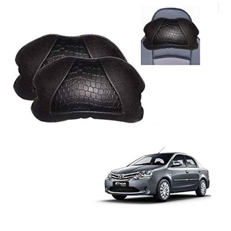 Kozdiko 2 Pcs Black Neck Rest Cushion Pillow Set for Toyota Etios