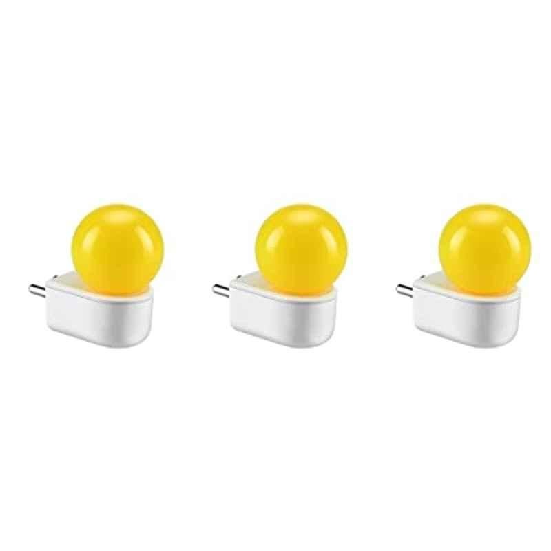Orient Electric Deco 0.5W Yellow Plug n Play LED Night Lamp with 2 Pin Socket, Glare-Free Brightness & BIS Approved (Pack of 3)
