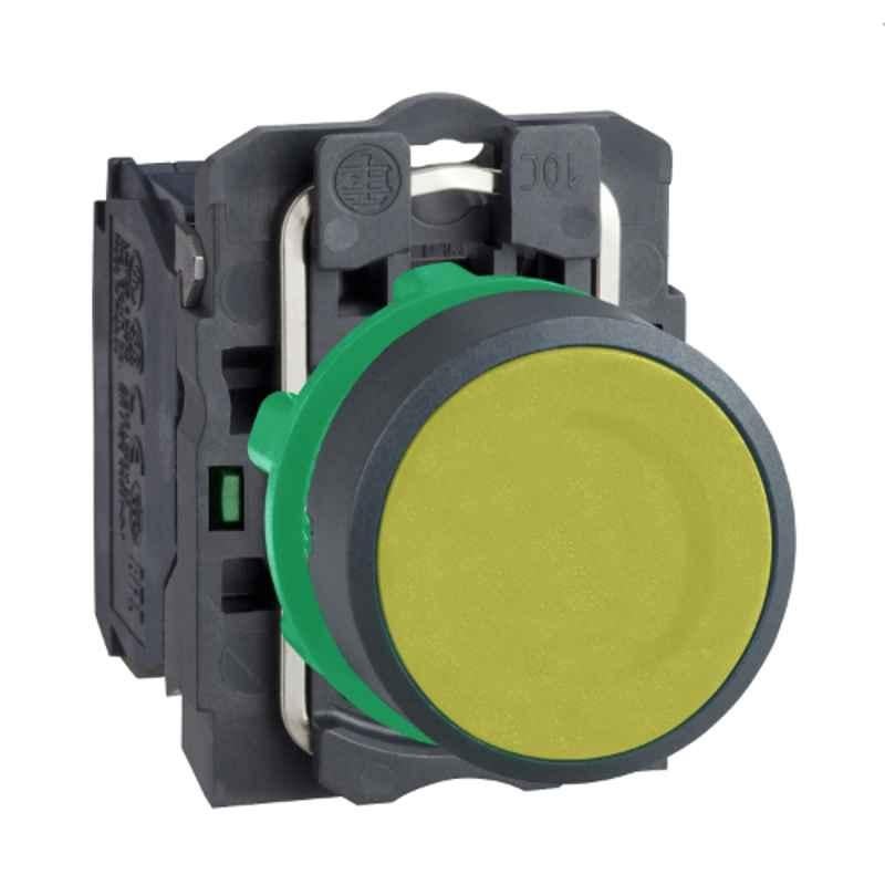 Schneider 22mm 1-NO Yellow Flush Push Button, XB5AA51