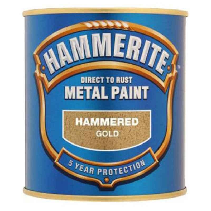 Hammerite 250ml Hammered Gold Metal Paint, 82339