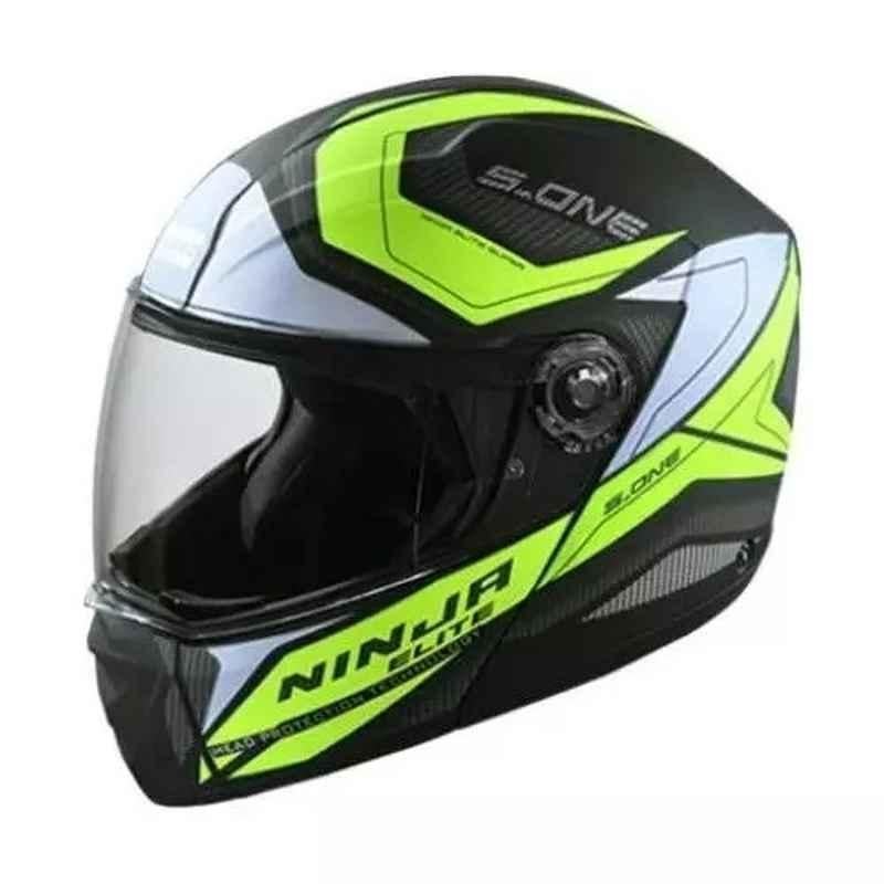 Studds Ninja Elite Super D4 Decor ISI Black Full Face Flip-Up Helmet, Size: 600 mm