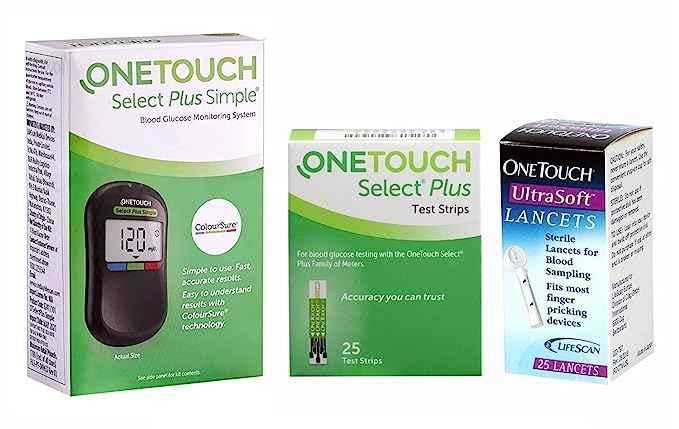 Onetouch Select Plus Test Strips | Pack Of 25 Strips | For Use With  Onetouch Select Plus Simple
