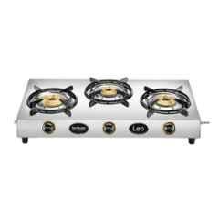 Hindware Leo Stainless Steel Cooktop with 3 Brass Burner & Manual Ignition, CT 100191