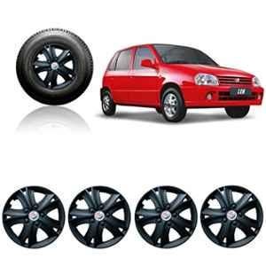 Auto Pearl 4 Pcs 12 inch ABS Black & Blue Wheel Cover Set for Maruti Suzuki Zen