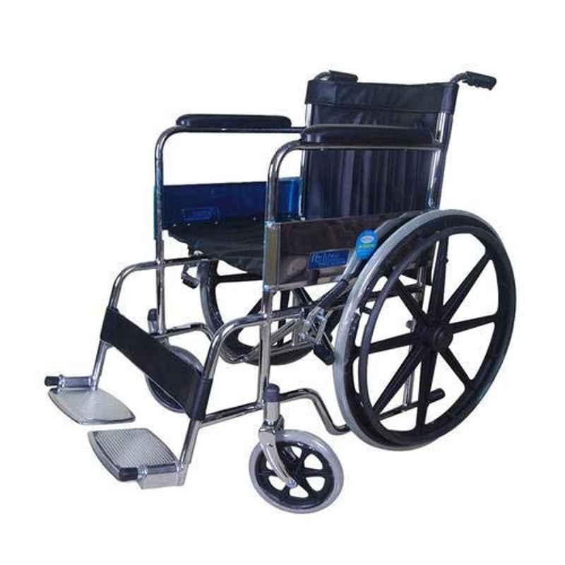 Karma 100kg Mild Steel Black Foldable Wheelchair