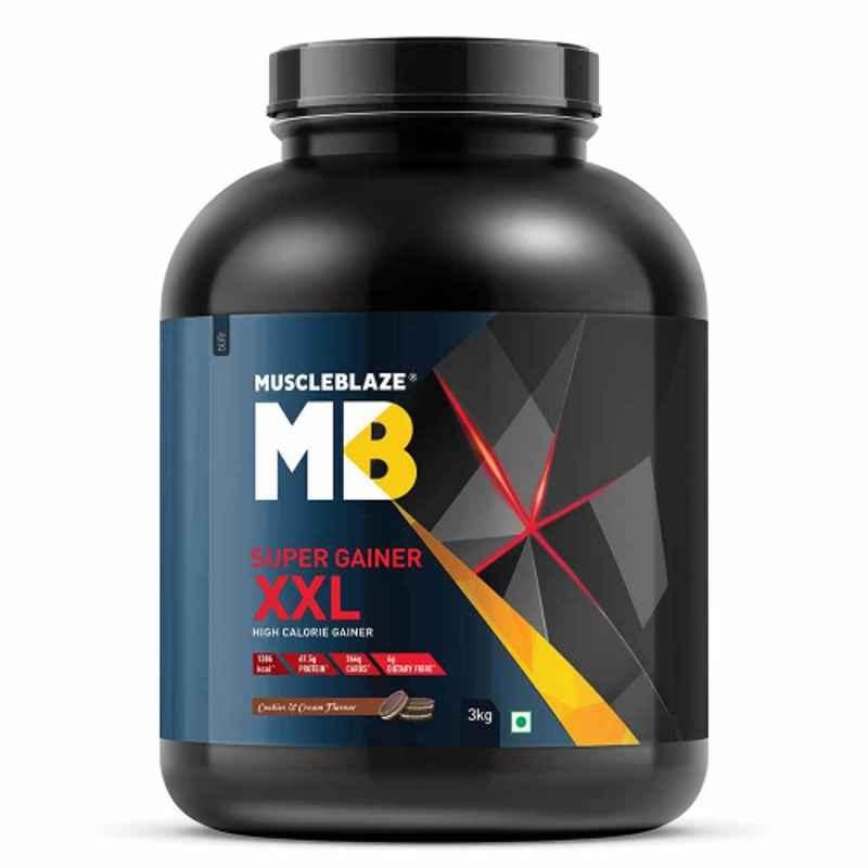 MuscleBlaze 3kg Cookies & Cream Super XXL Weight Gainer