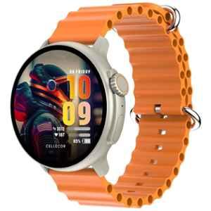 Cellecor RAY M7 Pro 1.43 inch 466x466p HD AMOLED Round Gold & Orange Smart Watch with 5-6 Days Battery Backup