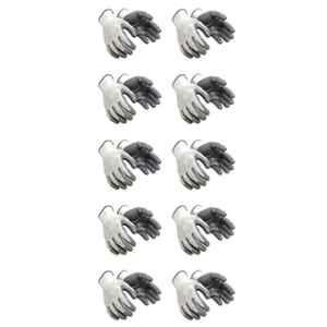 Brala Nylon Grey & White Nitrile Coated Cut Resistant Safety Hand Gloves, Size: Free (Pack of 50)