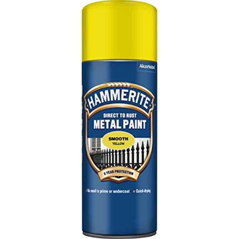 Hammerite 400ml Smooth Yellow Glossy Aerosol Spray Paint, 5092968
