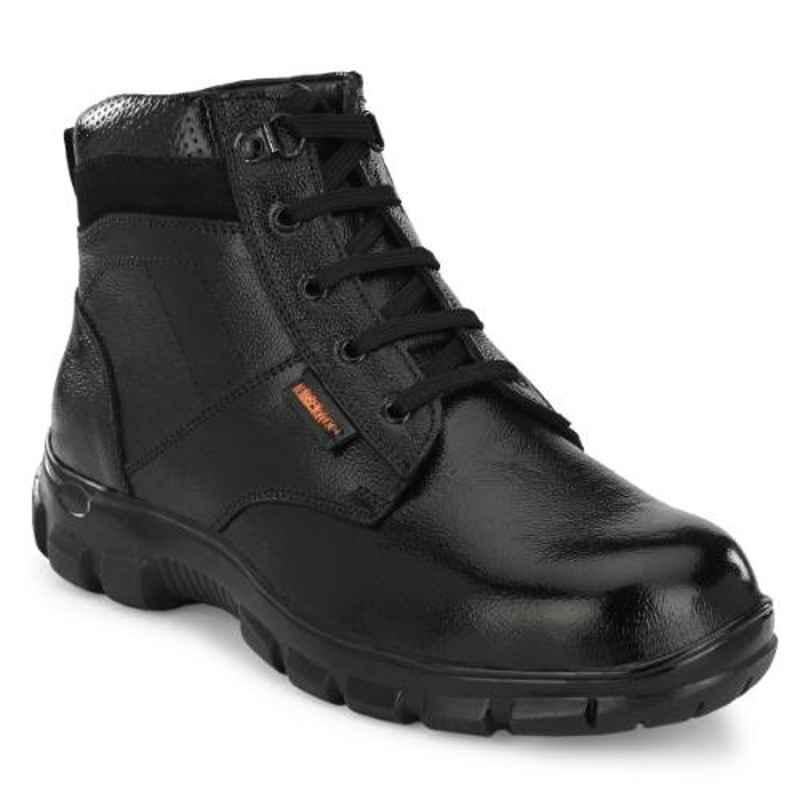 Timberwood TW38 Leather Steel Toe Airmix Sole Black Safety Boots, Size: 10