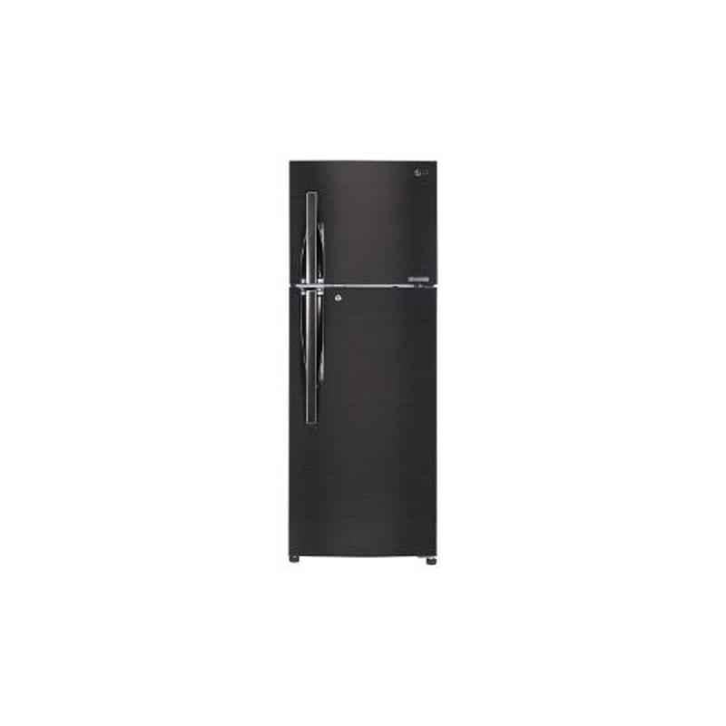 LG 335L 4 Star Black Steel Dual Fridge Inverter Refrigerator, GL-T372JBLN